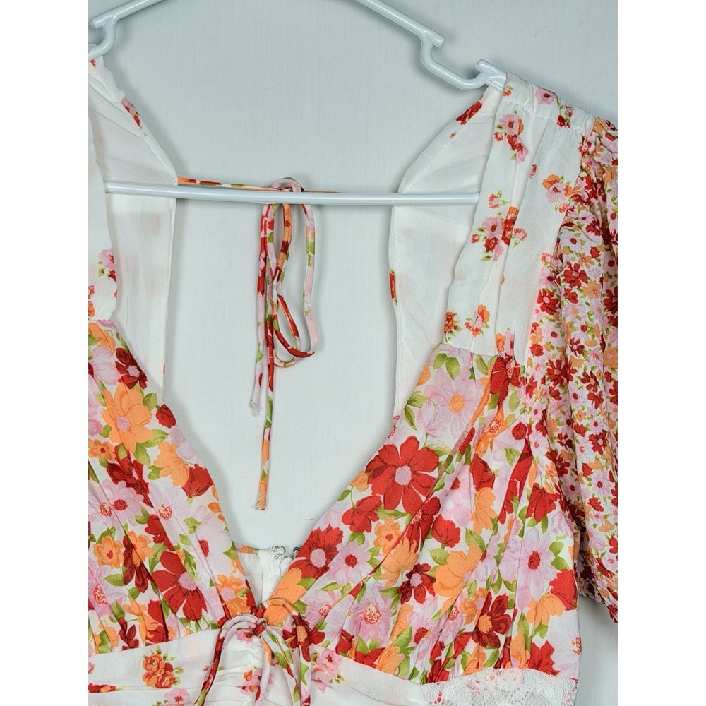 Altar'd State Aderny Floral Patchwork Mini Dress XL Cottagecore Coquette Lace - Picture 4 of 16